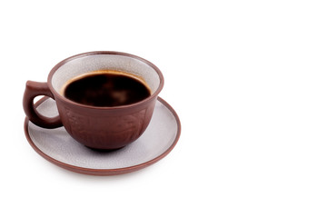 cup of coffee on white background