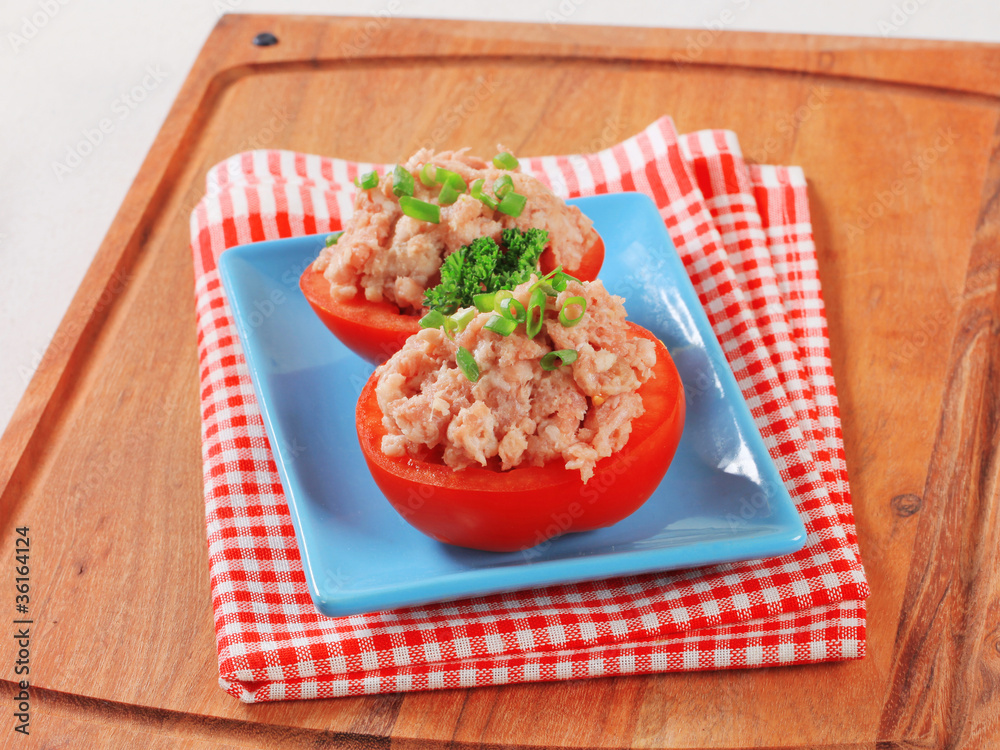 Sticker Tomatoes stuffed with minced meat