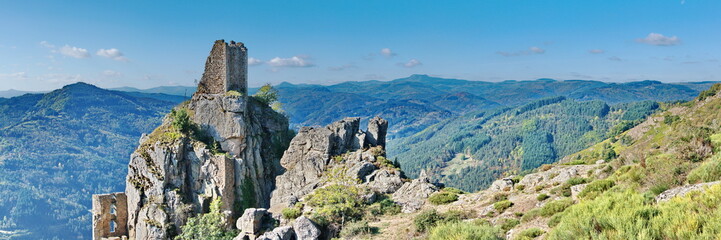 Panorama château Rochebonne en ruines
