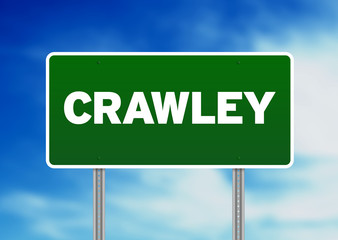 Green Road Sign -  Crawley, England