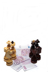Schachfiguren kampf wegen des Geldes