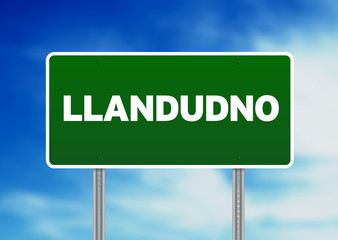 Green Road Sign -  Llandudno, England