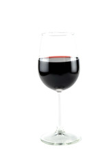 Glass of fine Italian red wine, white background