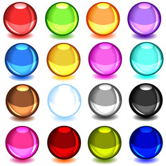 Collection of colorful glossy spheres