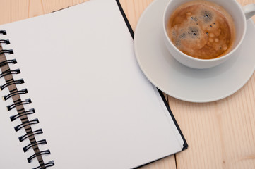 Obraz na płótnie Canvas Notebook and Coffee