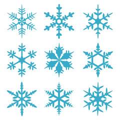 set of snowflakes