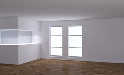 Interno vuoto con finestre