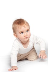 Baby boy isolated on white background