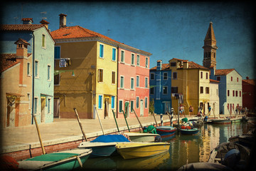 Fototapeta na wymiar Burano, Venezia, texture retro