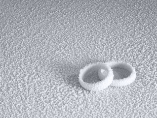 frosted wedding rings