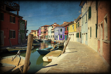 Fototapeta na wymiar Burano, Venezia, texture retro