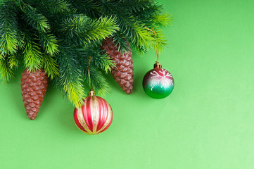Fir tree and christmas decoration