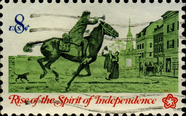 Rise of the spirit of independance. Clairon. US Postage.
