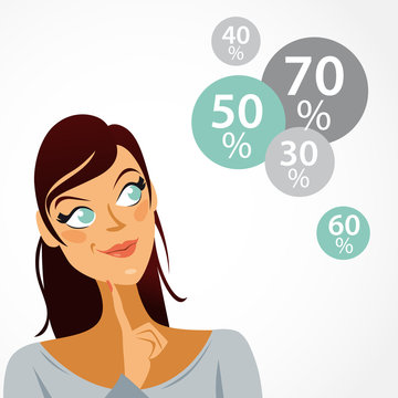 femme qui regarde les soldes