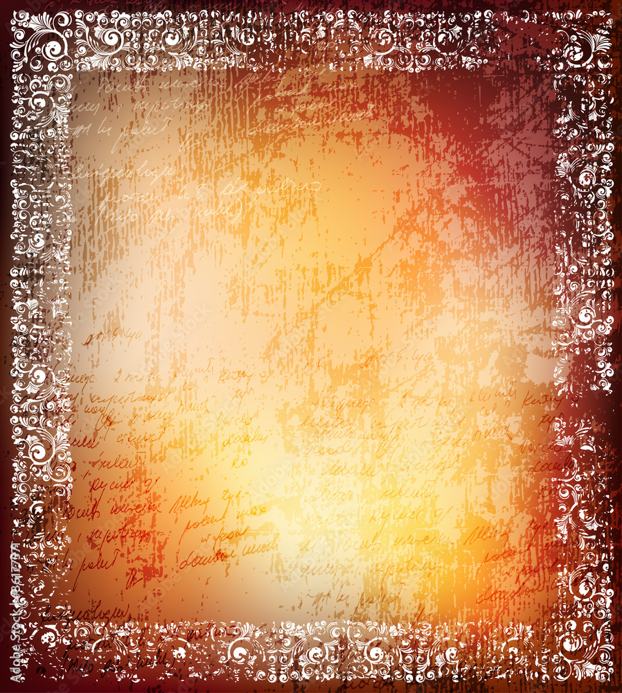 Wall mural grungy background with ornamented frames. eps10 vector