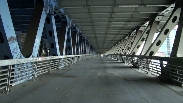 The reinforced concrete bridge. Metal constructions.