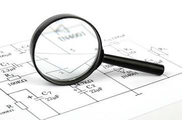 Circuit diagram and magnifier