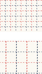 細チェックセット　レッド×ネイビー