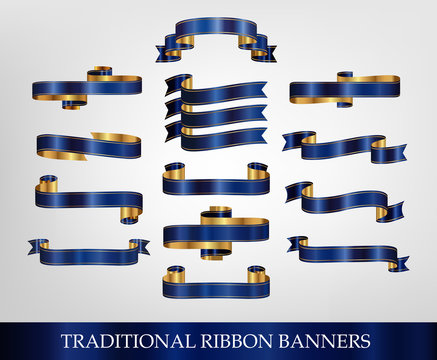 Light Blue Ribbon Banner edged in gold ⋆ Be Your Own Graphic Designer