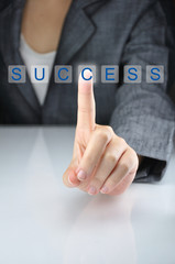 Business idea with pushing business work