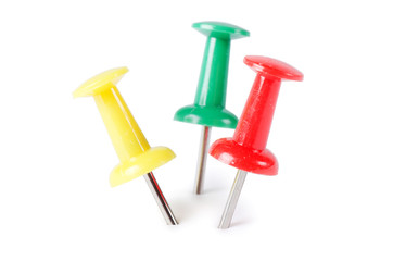 Closeup of multi-colored paper clips