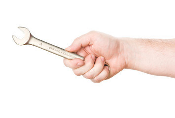 hand with wrench
