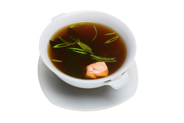 soup in white bowl
