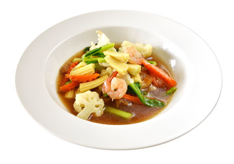 Seefood and Noodles in a Creamy Sauce