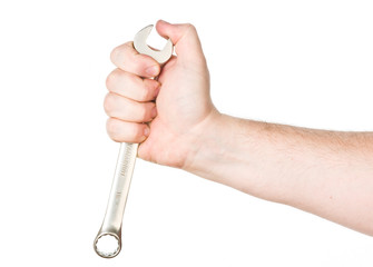 hand with wrench