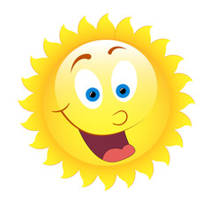 Cute Happy Sunflower Vector Smiley