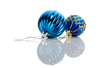 Christmas baubles isolated on the white