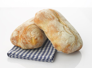 Bread on white background