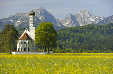 Fototapeta na wymiar Kirche St Coloman Bayern