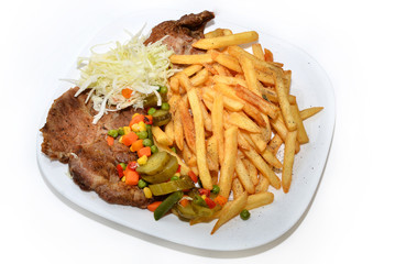Pork steak and fries menu