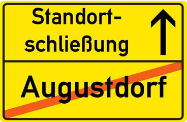 Schild Standortschließung Augustdorf