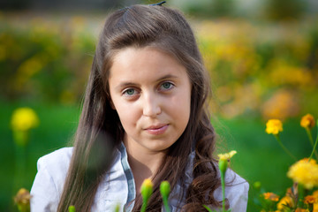 teen in flowers