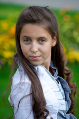 teen in profile look at me