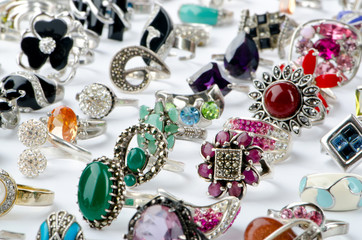 Selection of many precious rings