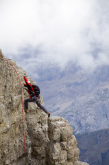 Bergsteiger in den Dolomiten - Alpen