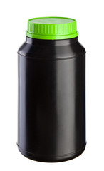 Black Plastic Jar - Green Lid