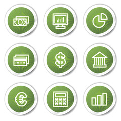 Finance web icons set 1, green  stickers