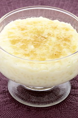 warm delicious rice pudding