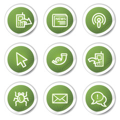 Internet web icons set 2, green  stickers