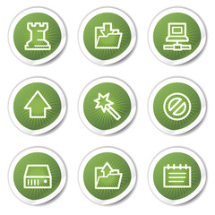 Data web icons, green  stickers