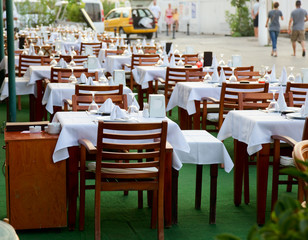 Empty street cafe