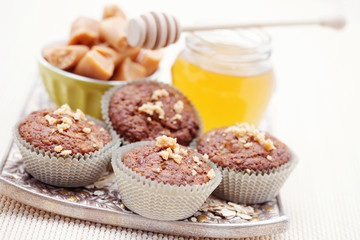 muffins with banana and toffee