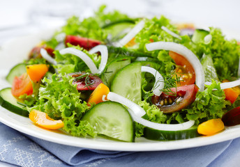 Salad with colorful cherry tomatoes