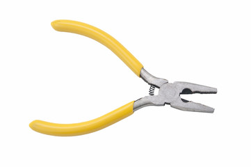 pliers yellow tool isolated on a white background