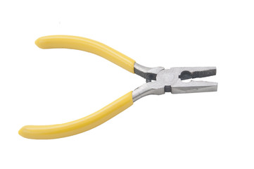 pliers yellow tool isolated on a white background