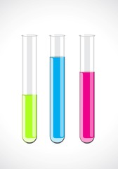 Vector illustration (test-tube with liquid on white background)